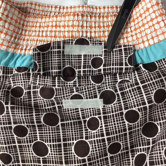 Roxy Size 11 Brown orange geometric board shorts Polyester Style L469569 - Picture 11 of 12